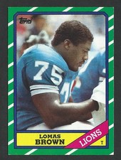 1986 Topps #248 LOMAS BROWN Detroit Lions ROOKIE - Future HOFer - 01