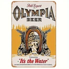 Olympia Beer Vintage Tin Metal Signs - 12x8 Inch Retro Wall Decor with Pre-Drill
