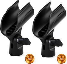 2 Pcs Universal Microphone Clip Holder Adjustable Mic Stand Mount 5/8" to 3/8"