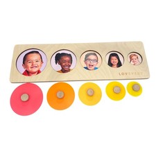 Lovevery Circle of Friends Puzzle from The Babbler Play Kit Multicolored faces