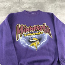 Minnesota Vikings NFL Men's Purple Crewneck Sweatshirt Size L Vintage 90s Tultex