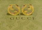 GUCCI INTERLOCKING GG CRYSTAL HOOP EARRINGS - Box & Dust Pouch Included