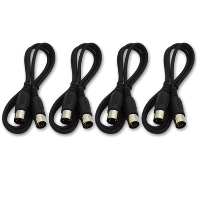 4PACK MIDI Cable 5-pin Male to Male 3-Feet Connecting Wire Audio Studio