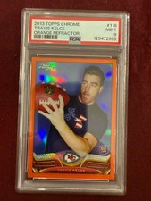 Travis Kelce 2012 Topps Chrome Orange Refractor Rookie Card RC PSA 9 Mint. rookie card picture