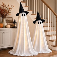 Halloween Decorations Indoor 2 Pack Light Up Ghosts White