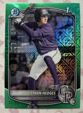 2025 Bowman Draft Mega Box Ethan Hedges 1st Chrome Prospects Green Mojo /99