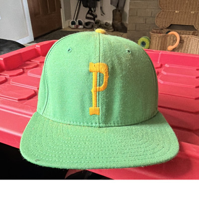 DeLONG Pittsburgh Pirates MLB Cap Green Yellow ''P'' Baseball Fitted 7 1/4