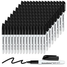 Dry Erase Markers Bulk, 120 Count Black Whiteboard Markers, Low Odor Dry Eras...