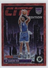 2023 Panini NBA Hoops Premium Stock City Edition Red Prizm /88 De'Aaron Fox 15vt