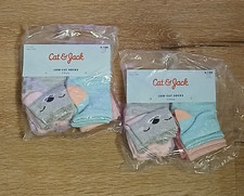 2pk Cat Jack 6 Pairs Animal Print Infant Low Cut Socks w/Grippers 6-12M -NEW