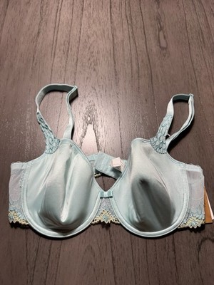 Chantelle Icone 3852 Underwire Lace Bra 36DD Light Blue & Yellow Floral