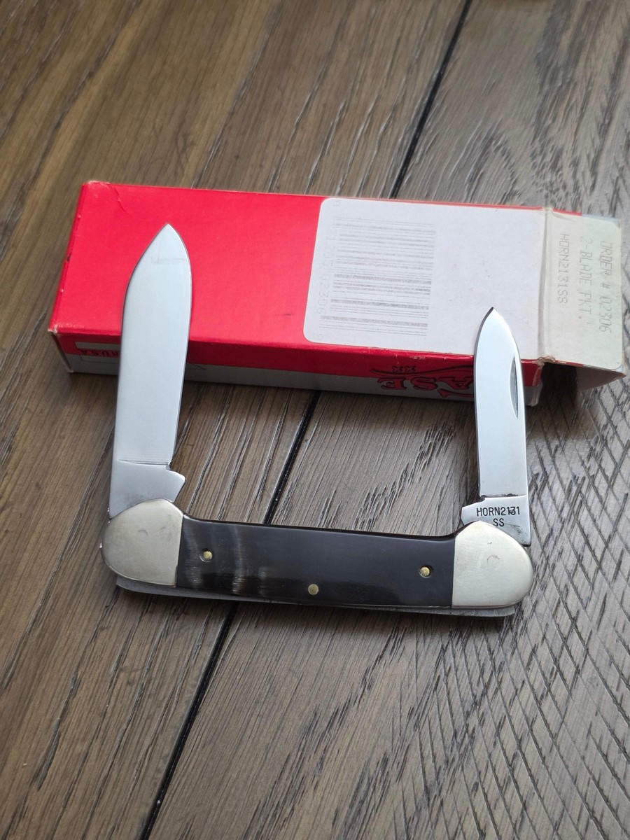 1989 Case XX Canoe Knife Smooth Buffalo Horn Handle HORN2131