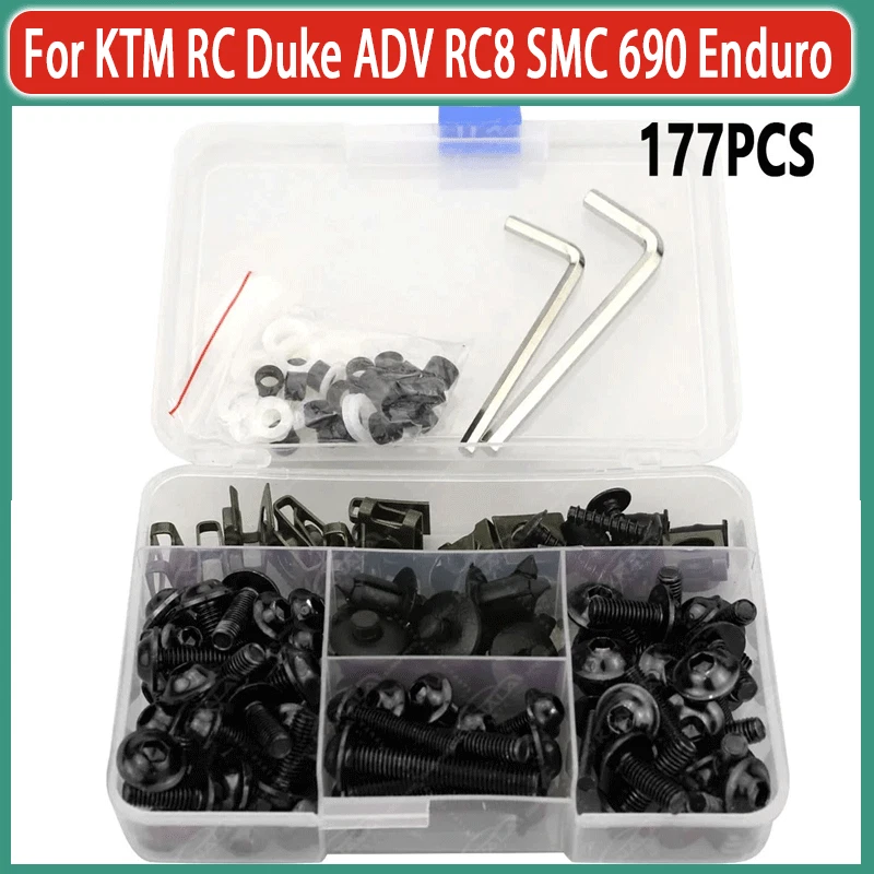 177PCS Complete Fairing Bolts Screws Kit For KTM RC Duke ADV RC8 SMC 690 Enduro - Image 2 of 2