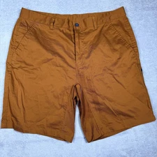 Mountain Hardwear Shorts Mens 36 Rust Brown Stretch Hiking Zip Pockets OM8587