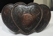 3 Heart Metal Belt Buckle