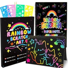 Scratch Art Crafts Kit for Kids   2 Pack Standard Notebook Size, Multicolor