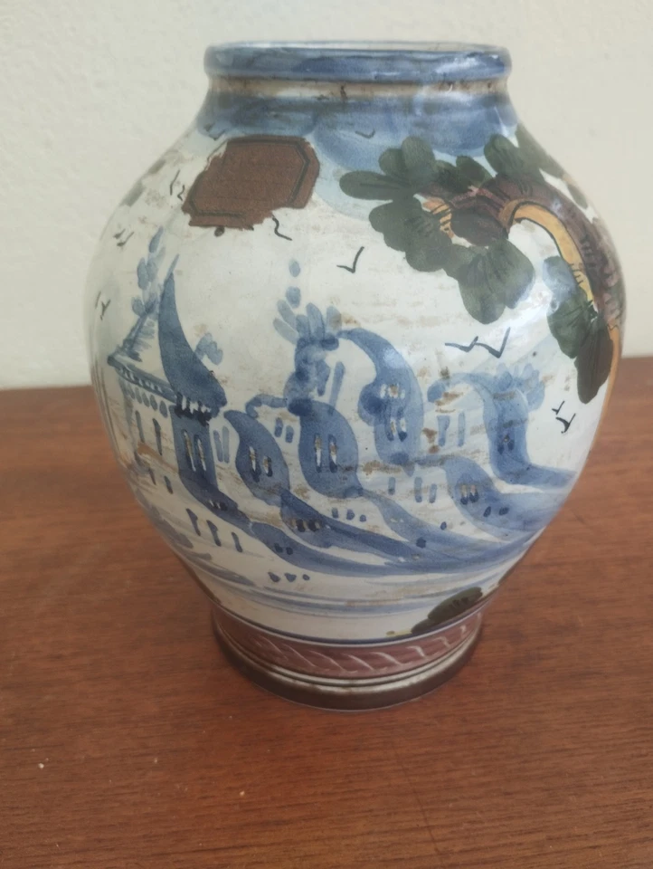 Vase Potiche Majolica Albarello Par Lucas Cambiaso. - Photo 2/4