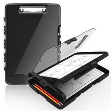 Original Clipboard with Storage  Pen Holder, Heavy Duty Clip Boards 8.5x11 w...