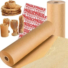 Honeycomb Packing Paper 15"x230' - Eco Friendly Heavy Duty Cushioning Wrap, R...