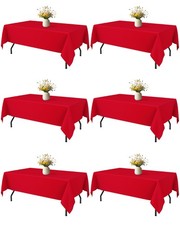 6 Pack Polyester Tablecloths 60 x 84 for 5FT Tables Niuara Rectangle Washable