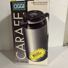 OGGI Pumpmaster Stainless Steel Beverage Server ( 1 LT / 34  Oz ) New w Box