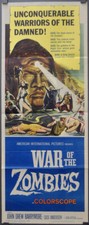 WAR OF THE ZOMBIES 1964 ORIGINAL 14X36 MOVIE POSTER JOHN DREW BARRYMORE