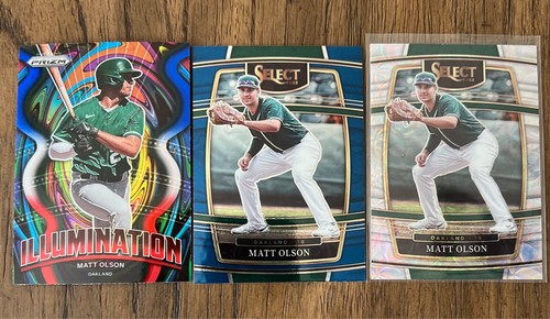Matt Olson Oakland A's Set/Lot of 3 2022 Select Scope Prizm Illumination Braves