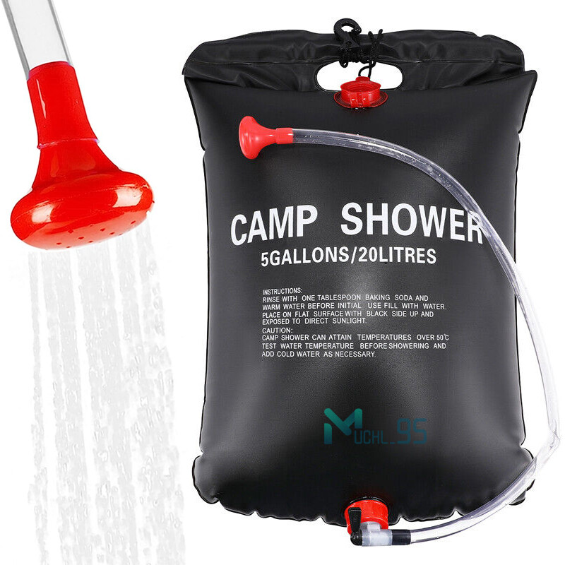 Bolsas de agua de 20L Bolsa de ducha de calor solar para acampar al aire libre