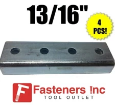 (QTY 4) 13/16" 4 Hole Splice Clevis Coupler for Unistrut Channel #4716 P4377