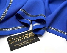 Royal Blue RWS Wool  RMS Mohair Fabric CARNIVAL By William Halstead 3.5m x 1.5m