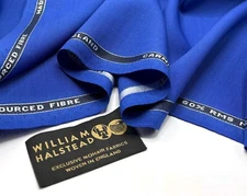 Royal Blue RWS Wool & RMS Mohair Fabric CARNIVAL By William Halstead 3.5m x 1.5m