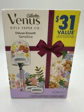 Gillette Venus + Rifle Paper Co. Deluxe Smooth Sensitive Razor - 2 Cartridges