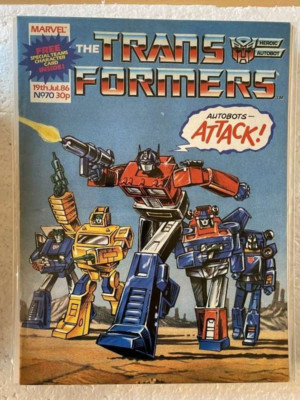 TRANSFORMERS BRITISH WEEKLY  COMICS  MARVEL UK  issue 70 free gift included