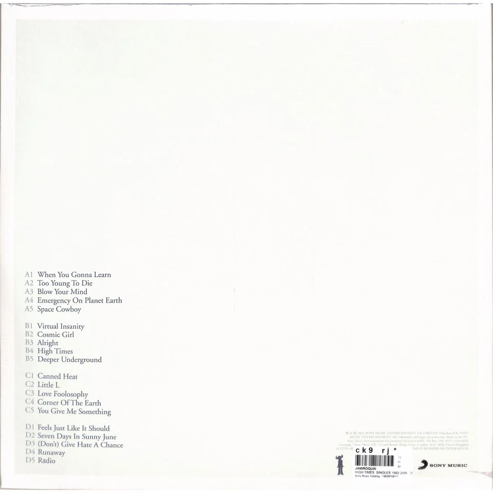 Jamiroquai / HIGH TIMES: SINGLES 1992-2006 (2LP) Remastered / Sony Music Catalo - Bild 2 von 2