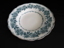 Woods & Sons Blue Green Servres w/ Gold Accent 9" Rimmed Soup Bowl Excel. Cond.