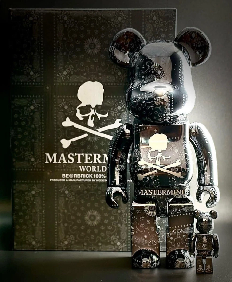 Medicom 400% + 100% Bearbrick ~ MASTERMIND WORLD Be@rbrick BANDANA