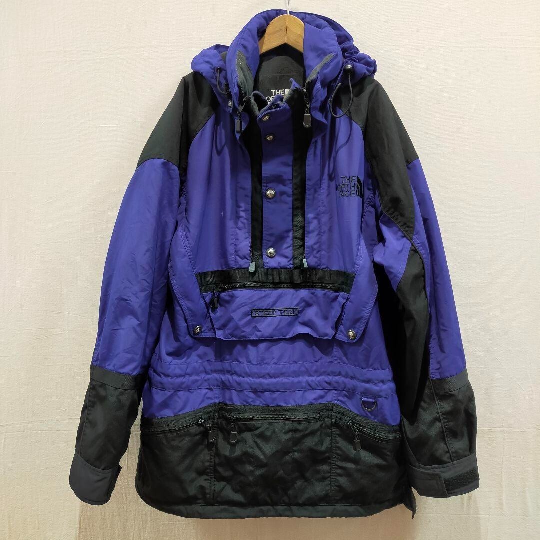 Used 90s THE NORTH FACE Steep Tech Pullover (Blue/Black, Size L