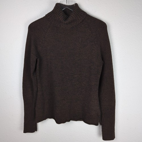 The Limited Wool Blend Turtle Neck Sweater L Brown Heather Long Sleeve - Picture 2 of 9
