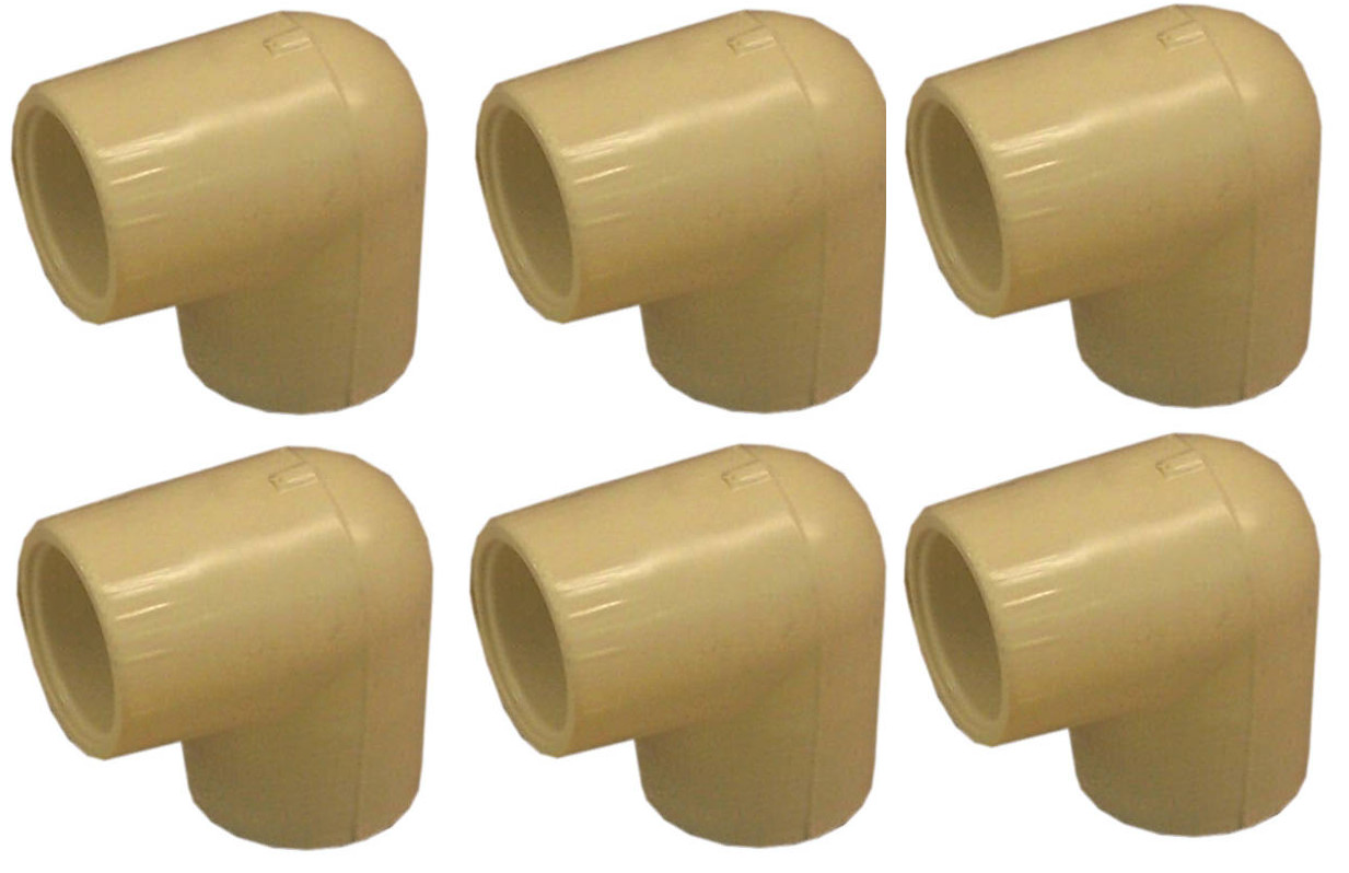 1/2" CPVC Hot Water Pipe Elbow (lot of 6)