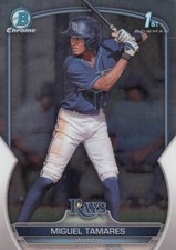 MIGUEL TAMARES BOWMAN CHROME PROSPECTS 1ST ROOKIE CARD RC RAYS #BCP-179 2023