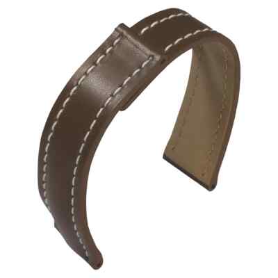 Watch Strap Folding Clasp Cowhide Brown by Barington/Eulit - 18, 20, 22 mm