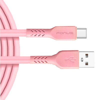 Pink 10ft Long USB-C Cable Charger Cord Power Wire Type-C Fast for Cell Phones