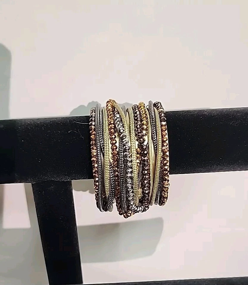 Браслет-манжета с металлическими кристаллами и бисером Kenneth Cole - Изображение 3 из 4