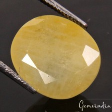 7.40 Ct. Natural Untreated Ceylon Yellow Sapphire Oval Cut AAA Quality Gemstone