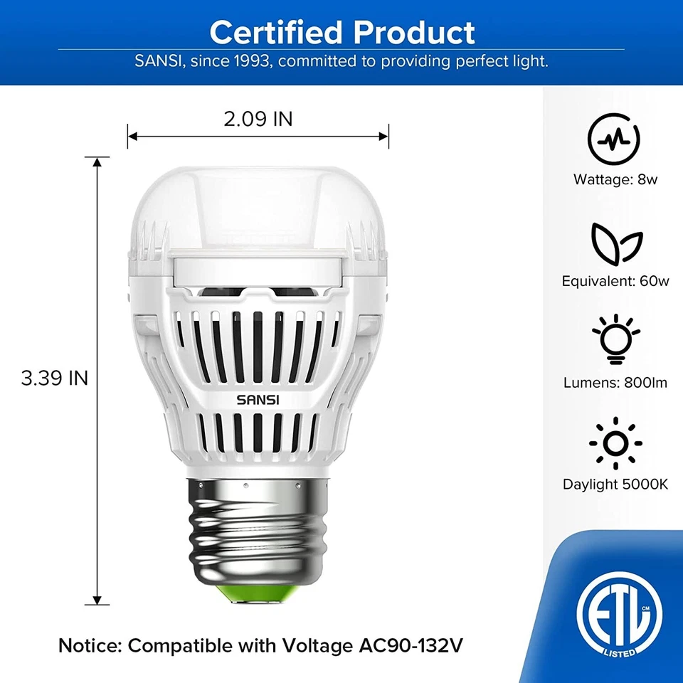 2X Dusk to Dawn Led Outdoor Light Bulb 60W Equiva Energy Efficient 8W 5000K 800L - Image 4 of 4