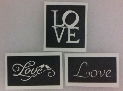 Love word stencils for etching glass   gift hobby craft (3 design mix) lovebirds