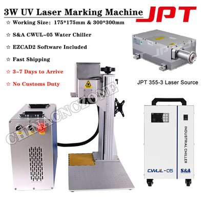 355nm JPT 3W UV Laser Marking / Engraving Machine S&A CWUL-05 Cool Water Chiller