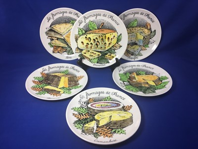 Vintage GIEN France LES FROMAGES DE FRANCE Faience CHEESE CANAPE