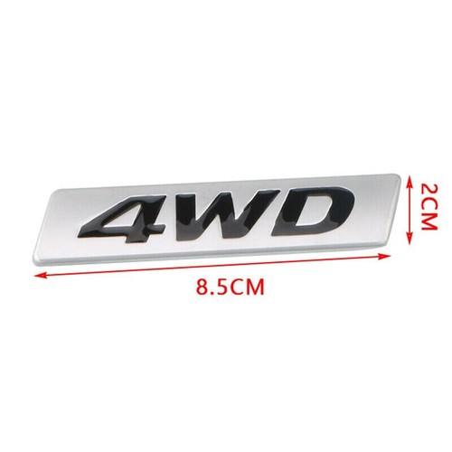 1x Metal Chrome Black 4WD Pattern Emblem Car Fender Rear Badge Sticker Universal - Picture 3 of 3