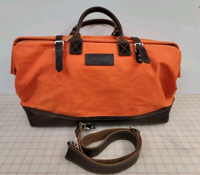 Schoolhouse Electric Tradesman Bag Weekender Orange Canvas
